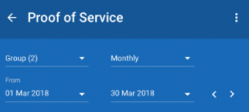 Proof of Service section with Action icon