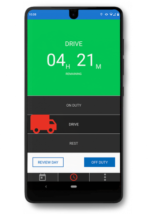 0420 ERD DayLogbook mockup android phone drive green