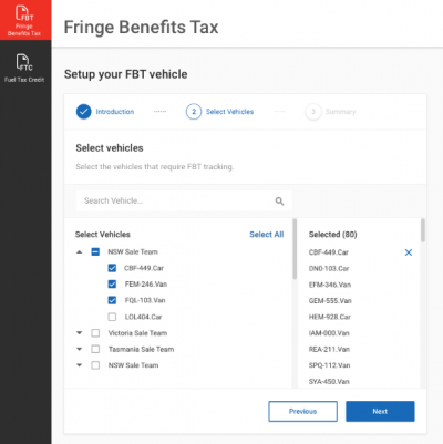 Fringe Benefits Tax screen